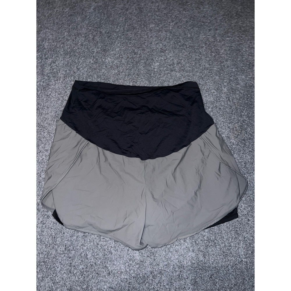 Maternity XXL Grey Running Shorts Two-in-One Athletic Shorts with Liner